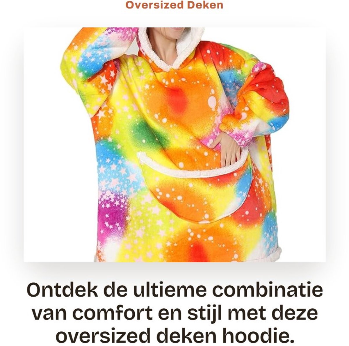 Dailygoods- Deken Hoodie Ultra Zacht - Oversized Unisex - Pluizige Fleece - Groot Voorvak - Comfortabele Stof - Elastische Mouwen - Dekentruit