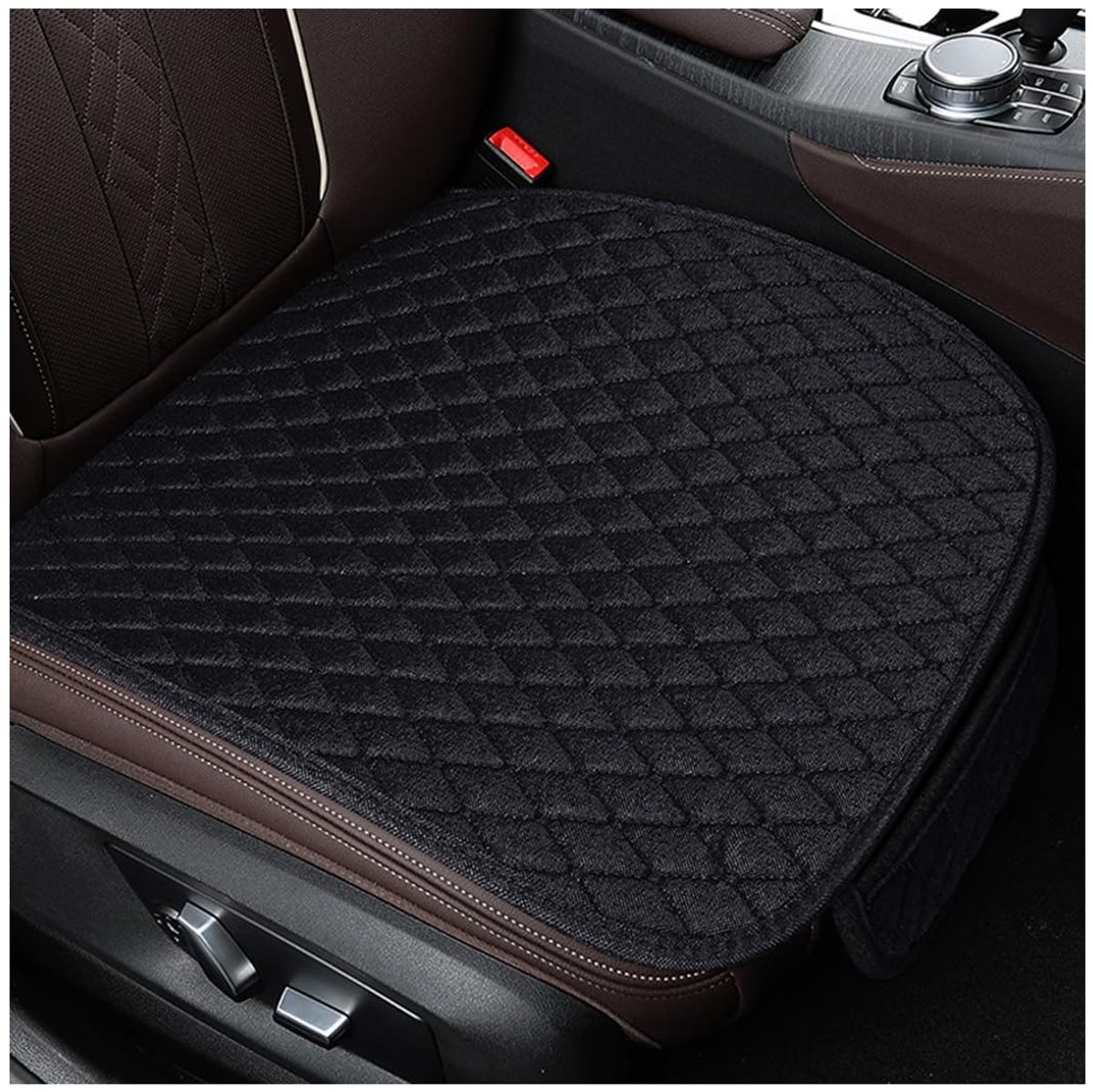 Dailygoods- Autostoelkussen Antislip - Universeel Zitkussen - 2 Stuks - Zacht Comfortabel Kussen - Linnen - 60 x 51 cm - Hoogwaardig Weefsel