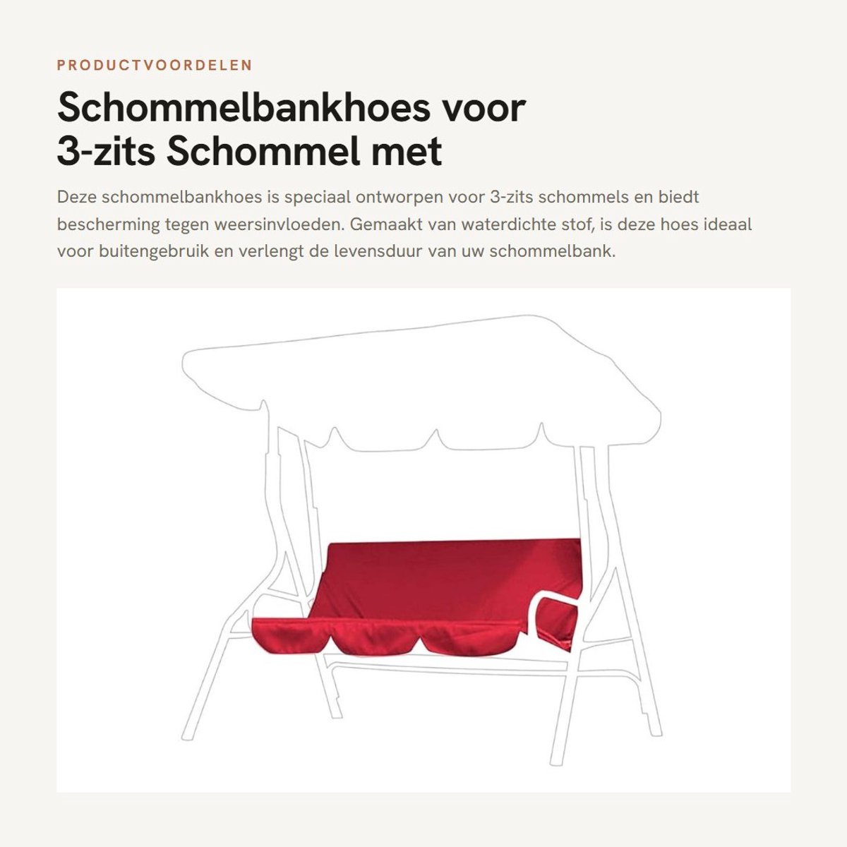 Dailygoods- Schommelkussen 3-zits - Waterdicht - Opvouwbaar - Scheurweerstand - Gemakkelijk schoon te maken - Hoogwaardig 190T polyester - Tuinbankhoes