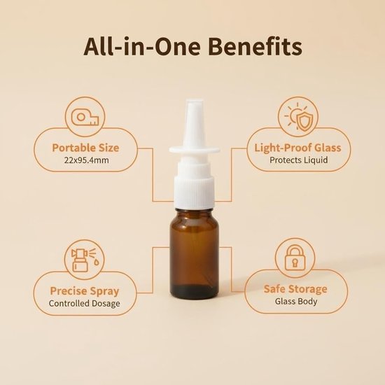 Dailygoods- Neusspray Fles 10 ml - Lege Glas Flessen - Set van 6 - Fijne Mist Sprayers - Perfect voor Reizen - Geschikt voor Cosmetica - Sprayfles van Dailygoods — afbeelding 5
