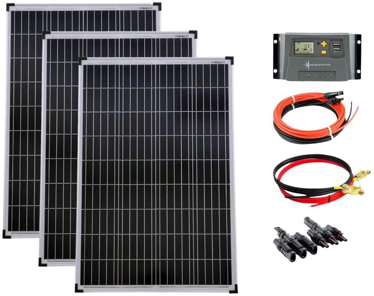 Zonnepaneel Set - Fotovoltaïsche Installatie - Energie Opwekken - Inclusief Laadregelaar - 3x 100W - Geel
