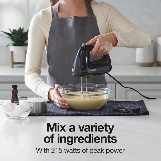 Elektrische Handmixer - Keukenmixer - Beslag Maken - 5 Snelheden - 215 Watt - Zwart — afbeelding 5
