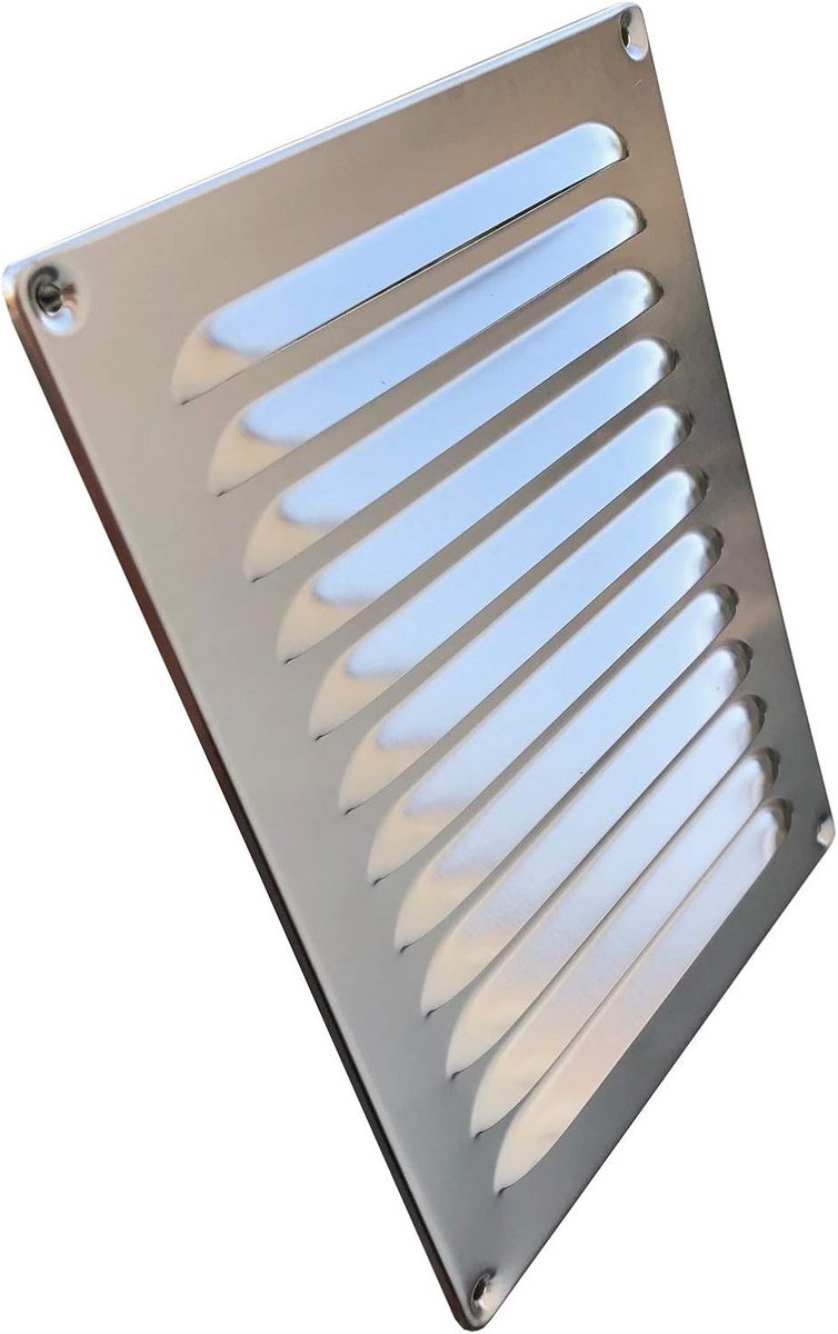 Ventilatierooster - Luchtuitlaat rooster - Ventilatie verbeteren - Insectenbescherming - 200 x 250 mm - Zilverkleurig