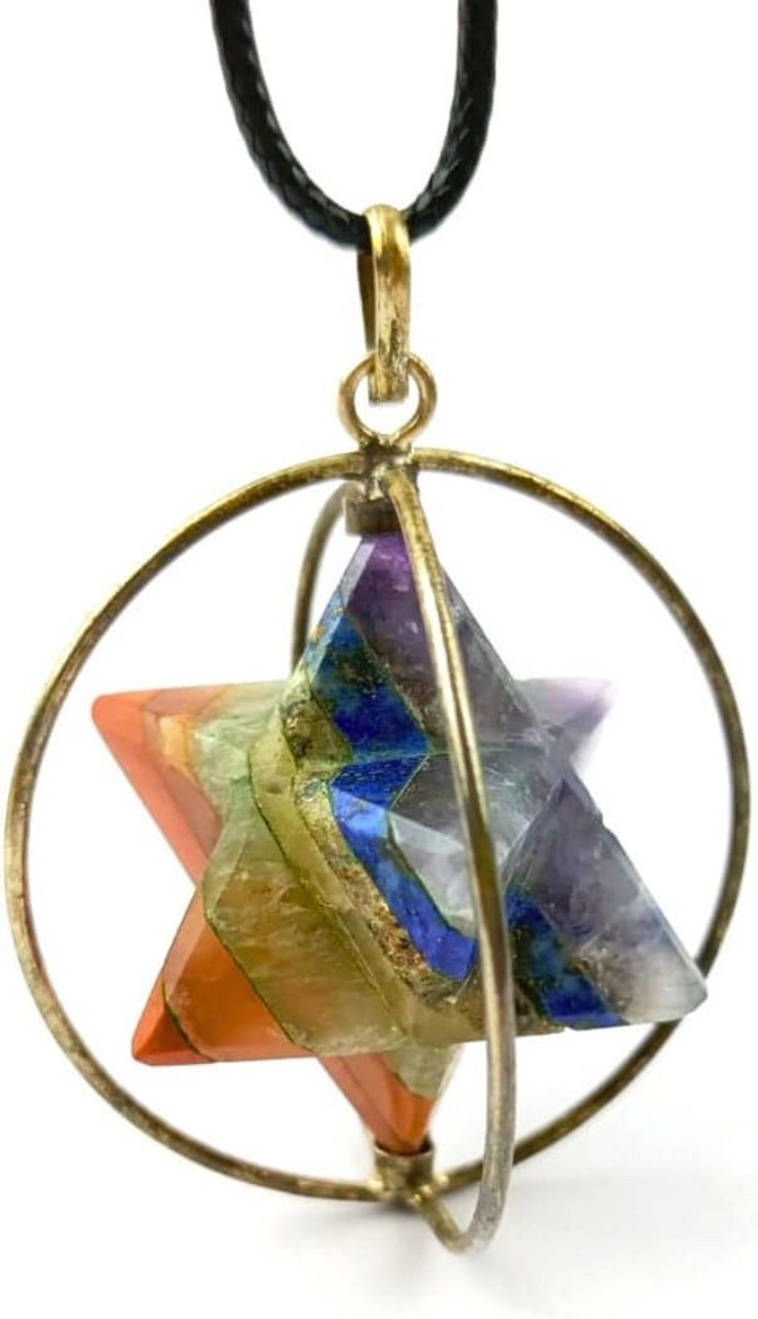 Chakra Hanger - Heilige Geometrie - Spirituele Balans - Draaiende Merkaba - 3 cm - Rood