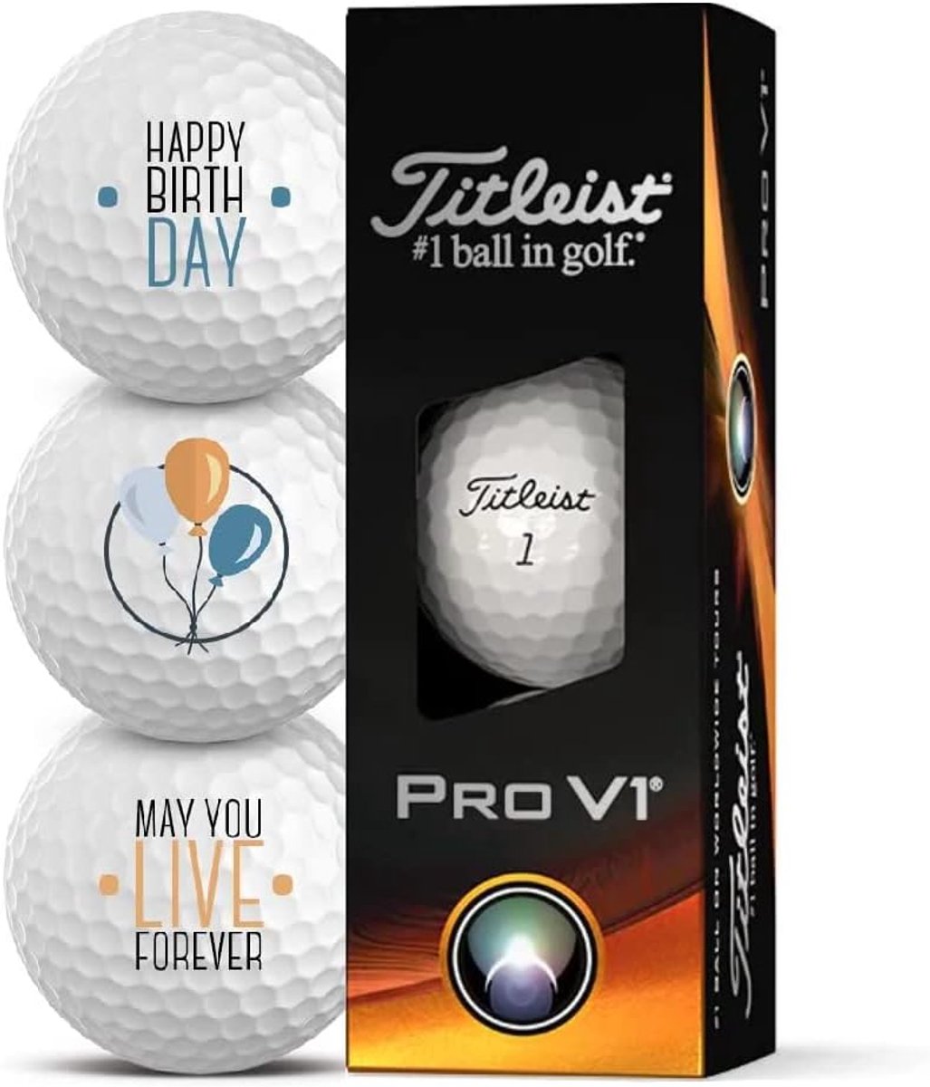 Golfballen 3-Pack Gelukkige Verjaardag - Cadeau Idee voor Golfers