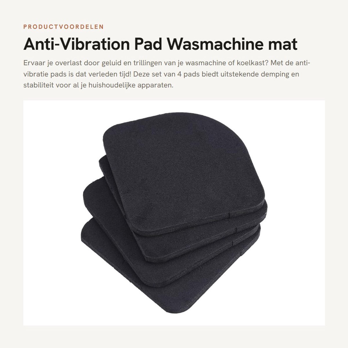 Dailygoods- Anti-vibratiepad set van 4 - Trillingsdempers wasmachine - Trillingsdempers koelkast - Antislipmatten - Schokabsorberend - Hoogwaardig EVA