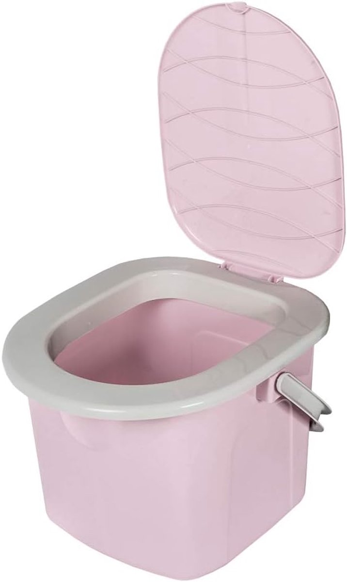 Toilet Emmertje - Reistoilet Draagbaar - Kamperen en Tuin - Stabiel en Comfortabel - 155 Liter - Roze