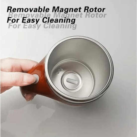 Dailygoods - Elektrische Magnetische Roerkoffiemok - Automatische Mengbeker - Bruin - Reisbeker voor Koffiemelk en Cacao - 380ML - Handig voor Reizen — afbeelding 5