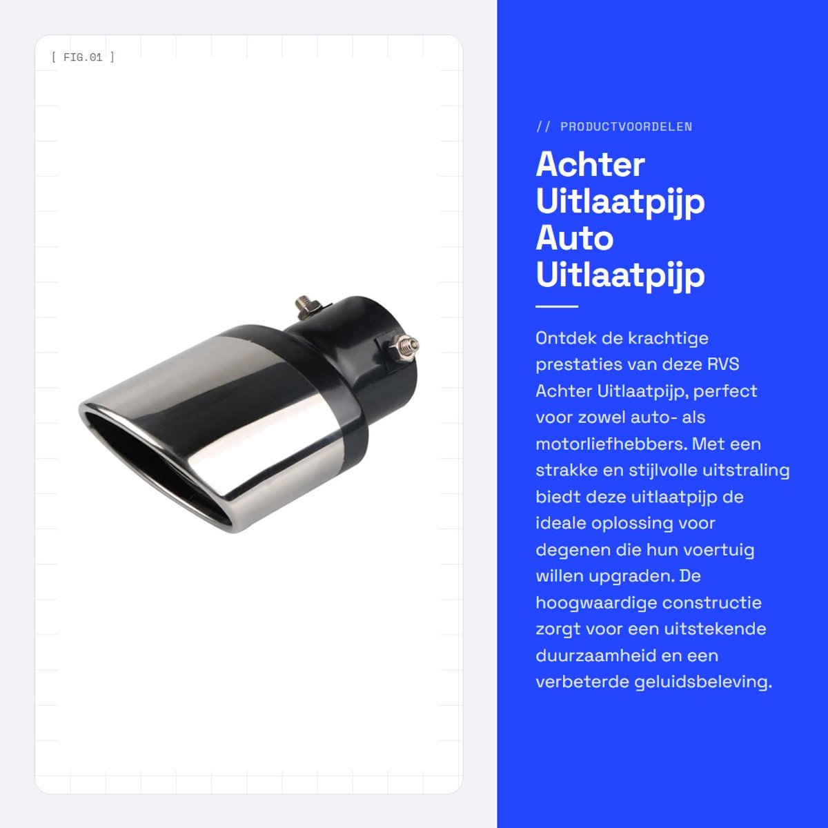 Dailygoods- Uitlaatpijp RVS - Achteruitlaatpijp - DB Killer - Motorfiets Uitlaatdemper - Schokbestendig - Duurzaam