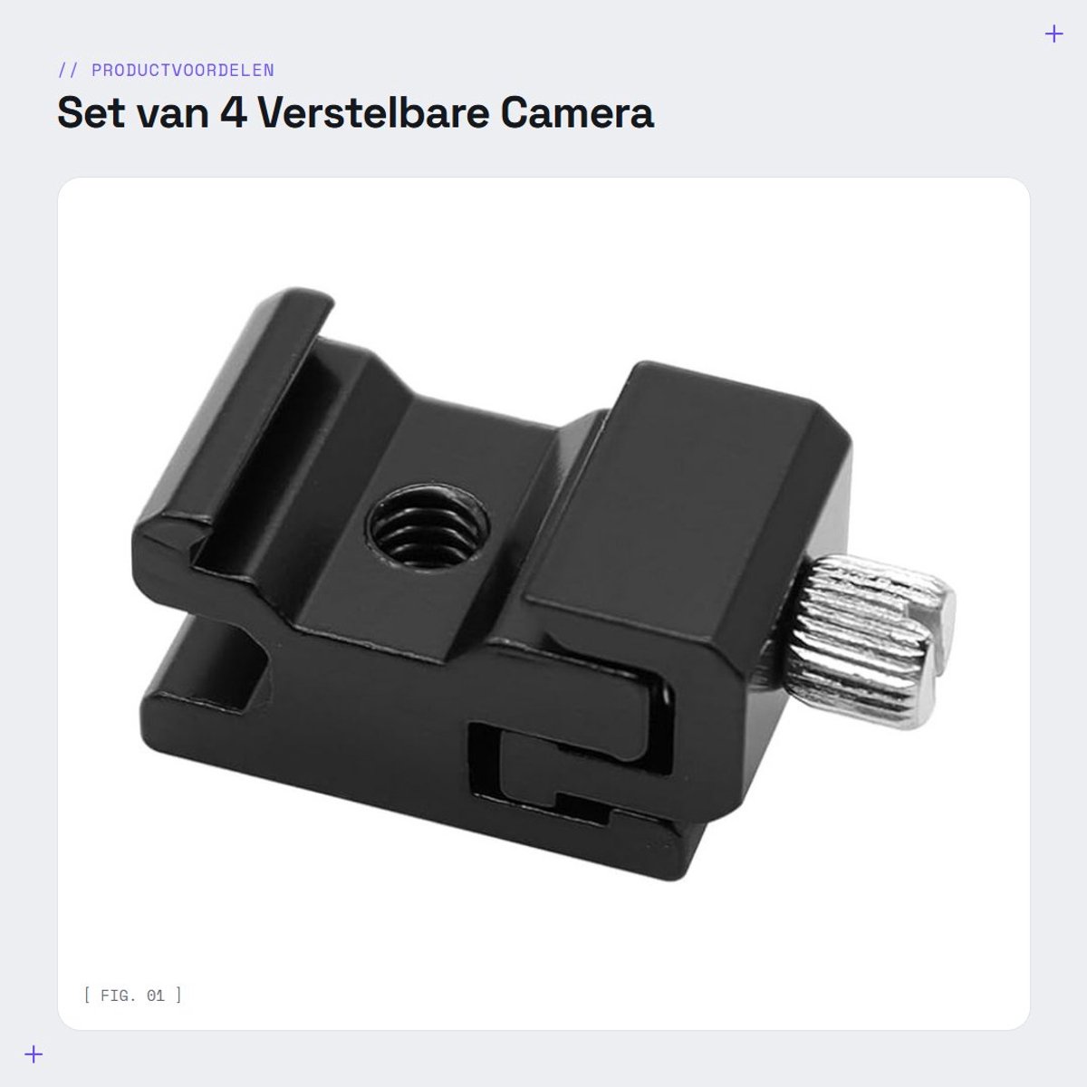 Dailygoods - Set van 4 Verstelbare Camera Flitserbevestigingen met Koude Schoen