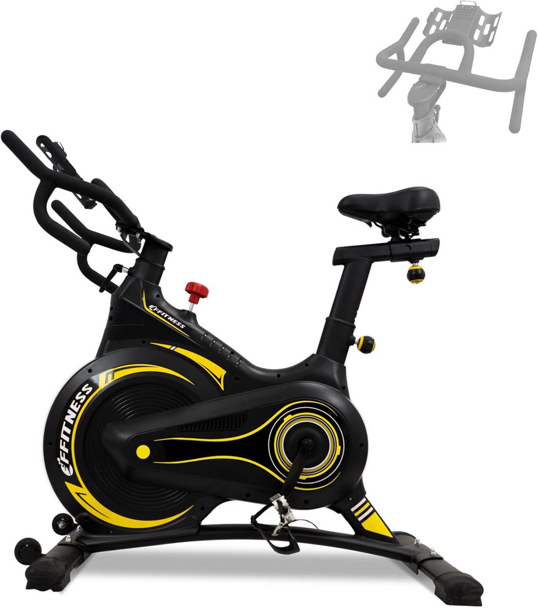 Hometrainer Fiets - Indoor Cycling - Thuis Trainen - Stille Magneetrem - 13 kg Vliegwiel - Geel