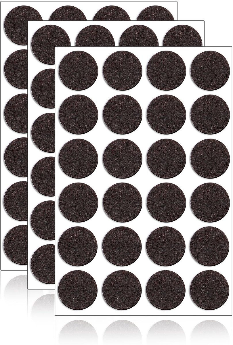Dailygoods- Viltglijders 72 stuks - Bruin - Rond 22 mm - 3 mm dik - Vilt pads - Vloerbeschermers - Meubelbeschermers