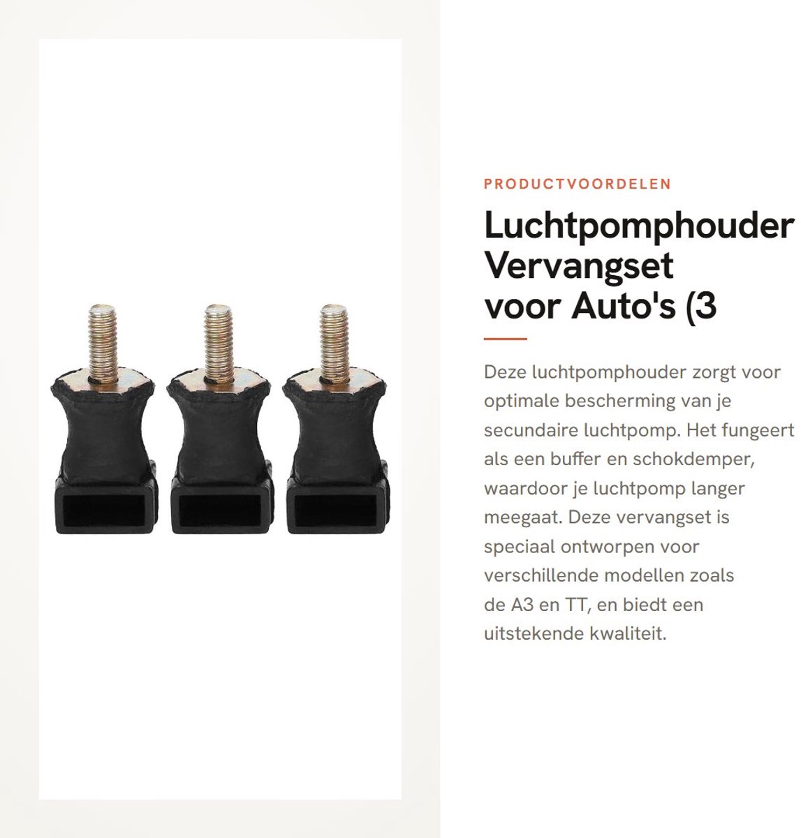 Dailygoods - Luchtpomphouder Vervangset voor Auto's (3 Stuks)
