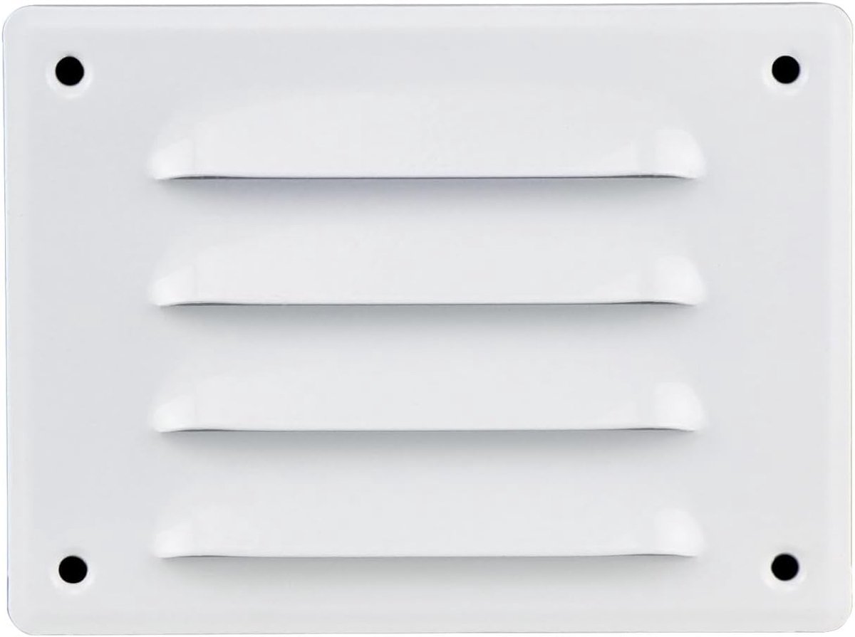Ventilatierooster Metaal - Afdekking Muur - Binnenklimaat Verbeteren - Bescherming Tegen Knaagdieren - 140 x 105 mm - Wit