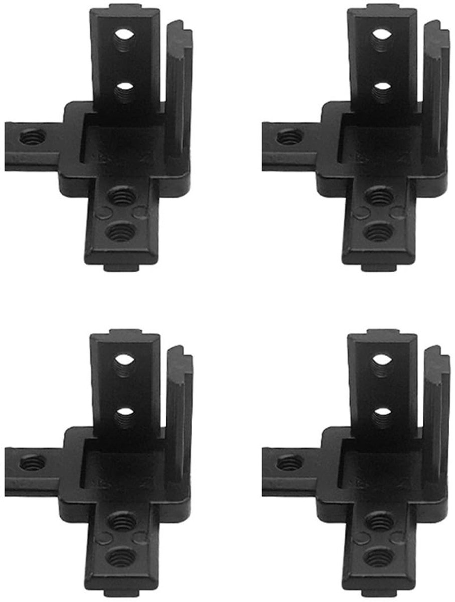 Dailygoods- Hoekverbindingen 3-zijdig - 4 stuks - 90 graden - Zinklegering - 55 x 55 x 31 mm - Roestbestendig - Profielverbinding