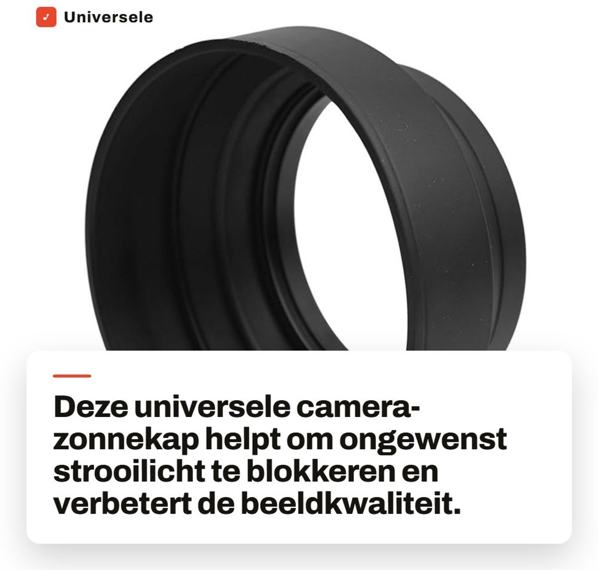 Dailygoods- Zonnekap 82 mm - Inklapbare Rubberen Lenskap - 3 Instelbare Toestanden - Geschikt voor Telelens/Groothoeklens - Vermijdt Omringend Strooilicht