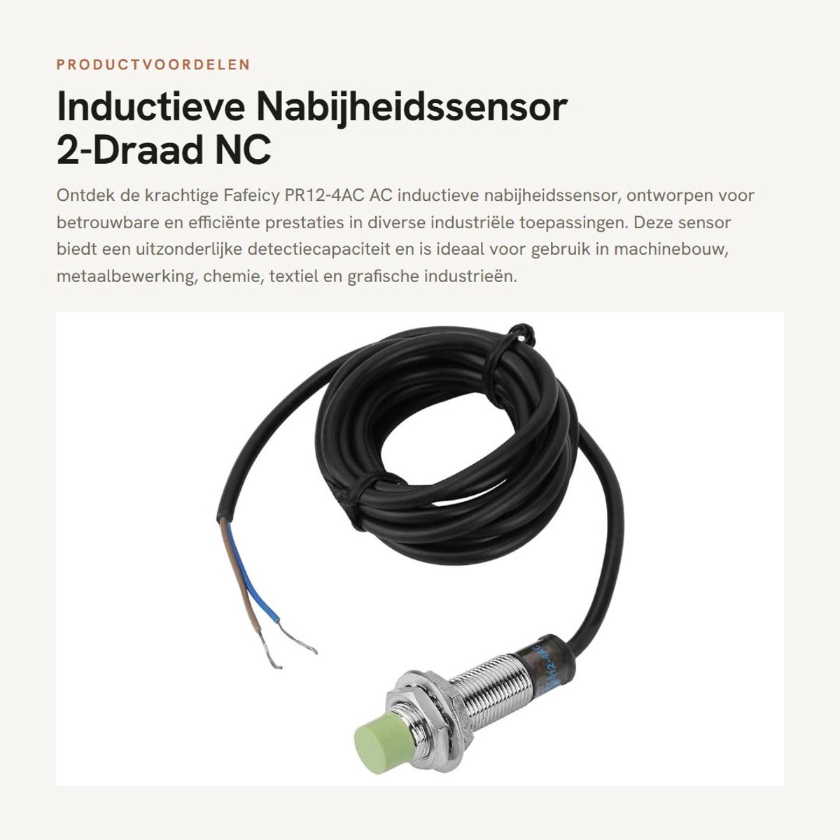 Dailygoods- Inductieve Sensor Schokbestendig - Contactloze Detectie - AC110-220V - Corrosiebestendig - Betrouwbare Actie - Lange Levensduur - Proximity Switch
