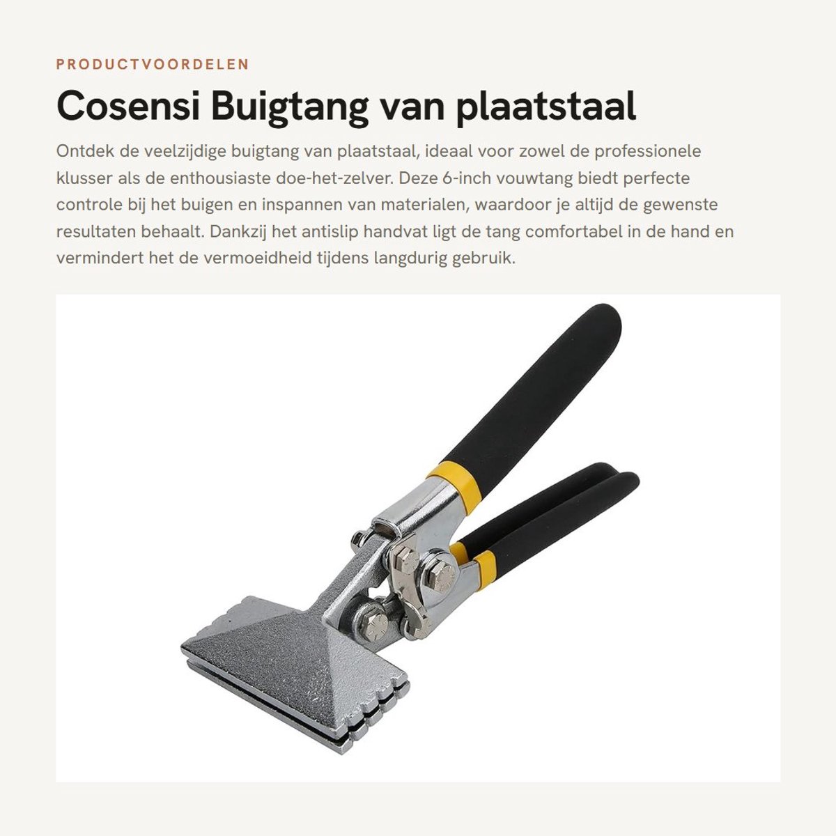 Dailygoods- Buigtang 6-inch - Multifunctioneel Gereedschap - Antislip Handgreep - Dubbellaags - Volledig Stalen Constructie - 1/4 Inch Buigincrement - Vouwtang