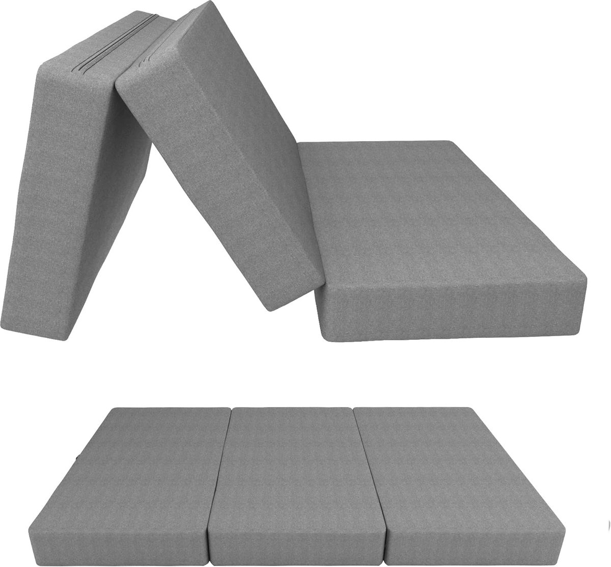 Vouwbed Matras - Logeerbed Reisbed - Comfortabel Slapen - OEKO-TEX Gecertificeerd - 195 x 140 cm - Grijs
