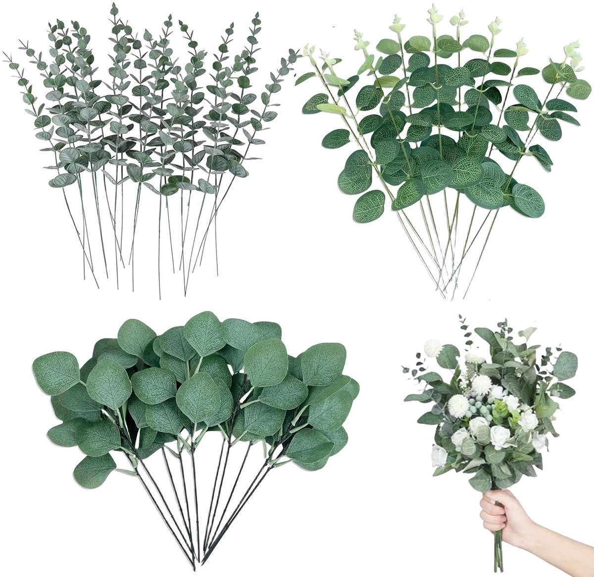 Dailygoods- Eucalyptustakken 30 stuks - Kunstplant voor binnen - Bruiloft decoratie - Onderhoudsvriendelijk - Flexibel - Natuurlijke charme