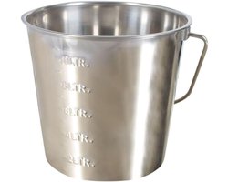 Metalen emmer - Opslagbak - Dieren voeren - Hoogglans afwerking - 12.3 liter - Zilverkleurig