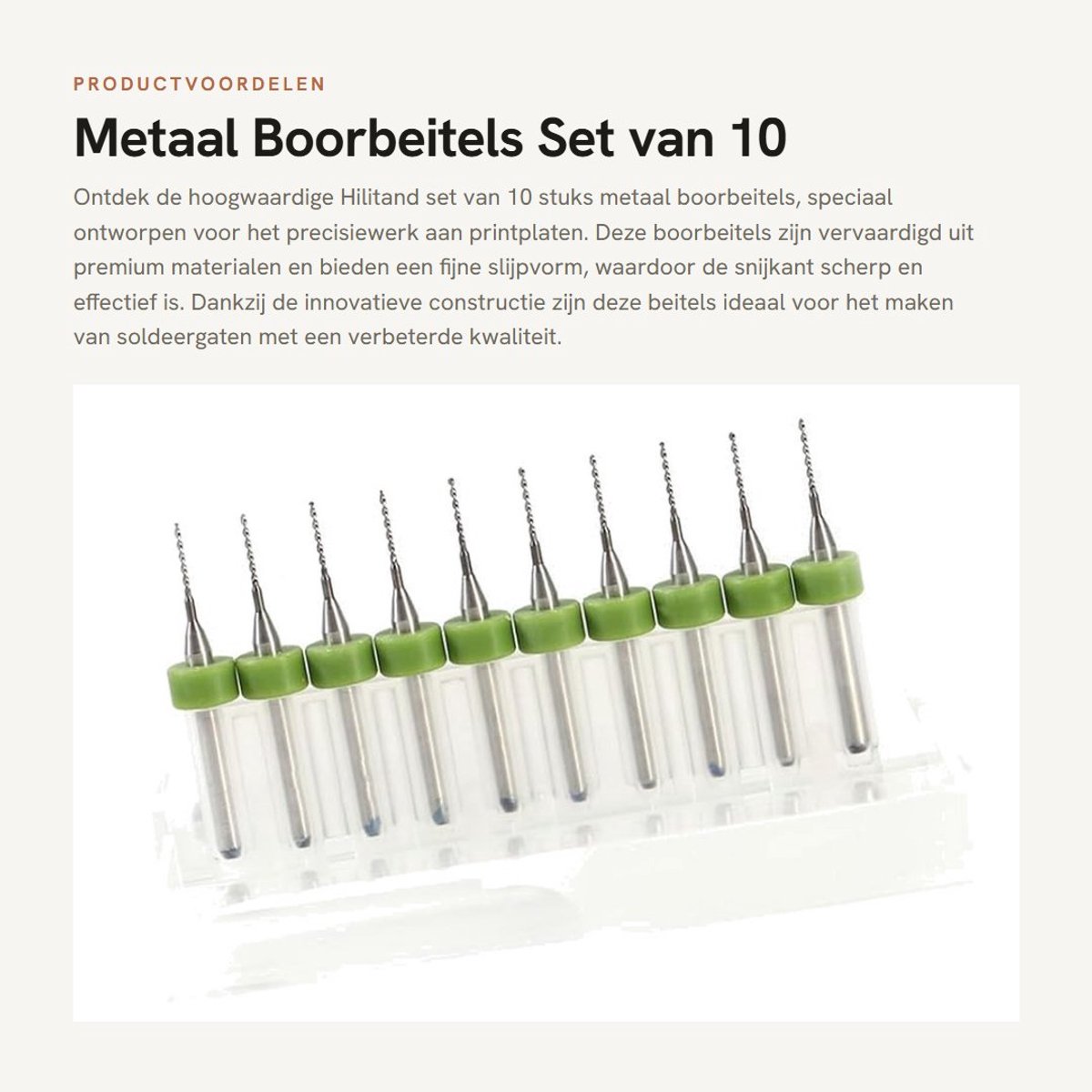 Dailygoods - Metaal Boorbeitels - Set van 10 Stuks voor Printplaten - Precisie Boor Gereedschap van 8 mm tot 1.4 mm - Perfect voor Elektronica - Hoogw...