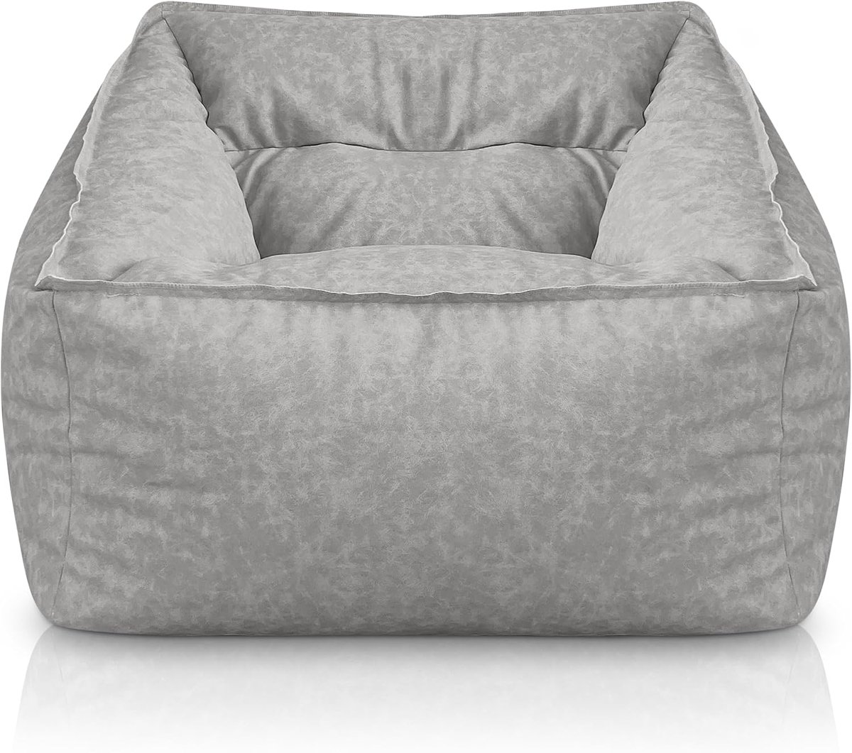 Grote Zitzak - Bean Bag Stoel - Ontspannen Zitten - Inclusief Vulling - 100x100x80 cm - Lichtgrijs