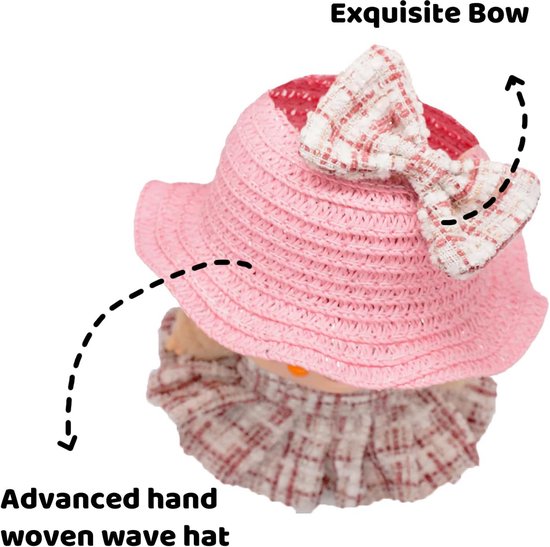 Handgemaakte Poppenkleding Set (3-delig) voor 17 cm Poppen in Puur Roze van Merkloos — afbeelding 3