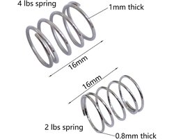 Dailygoods- Roestvrij Staalveren Set - 4 Stuks 4lb/2lb - Geschikt voor Sanwa JLF Joysticks - Duurzaam - Stabiel en Betrouwbaar - Voor Game Joystick Aanpassing - Joystickveren