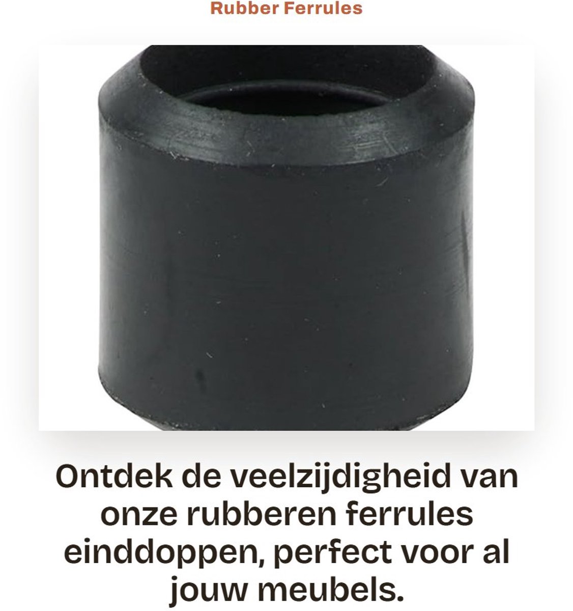 Dailygoods- Rubber Einddoppen 25 mm - Antislip Hulzen - Meubel Voetjes - Stoppers voor Stoelen/Tafels - Verpakking van 4 - Veiligheidswaarschuwing - Meubelvoetjes