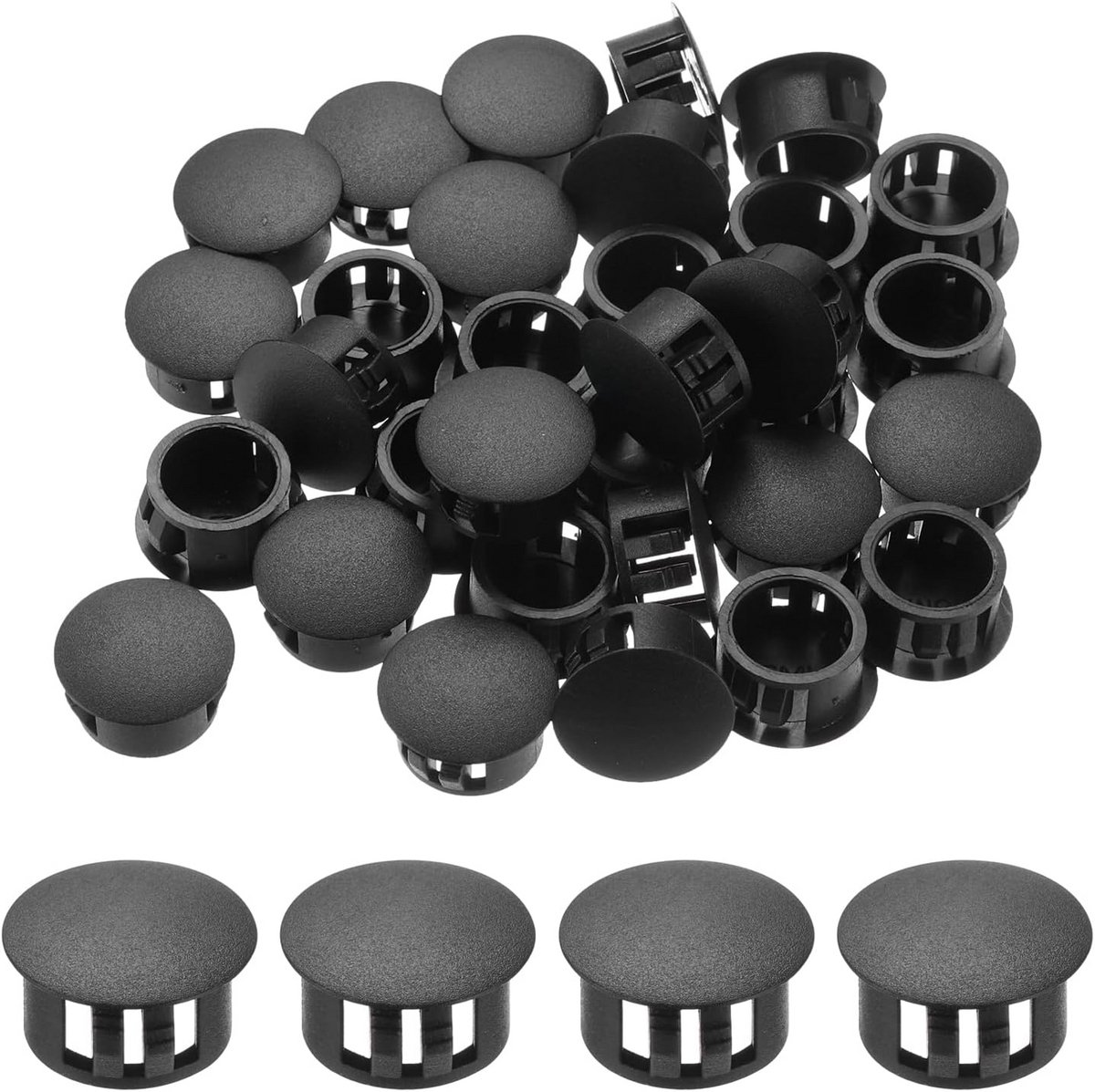 Kunststof Gatdoppen - Afdekkappen - Meubels Afwerken - Duurzaam Nylon Materiaal - 16 mm Gatdiameter - Zwart