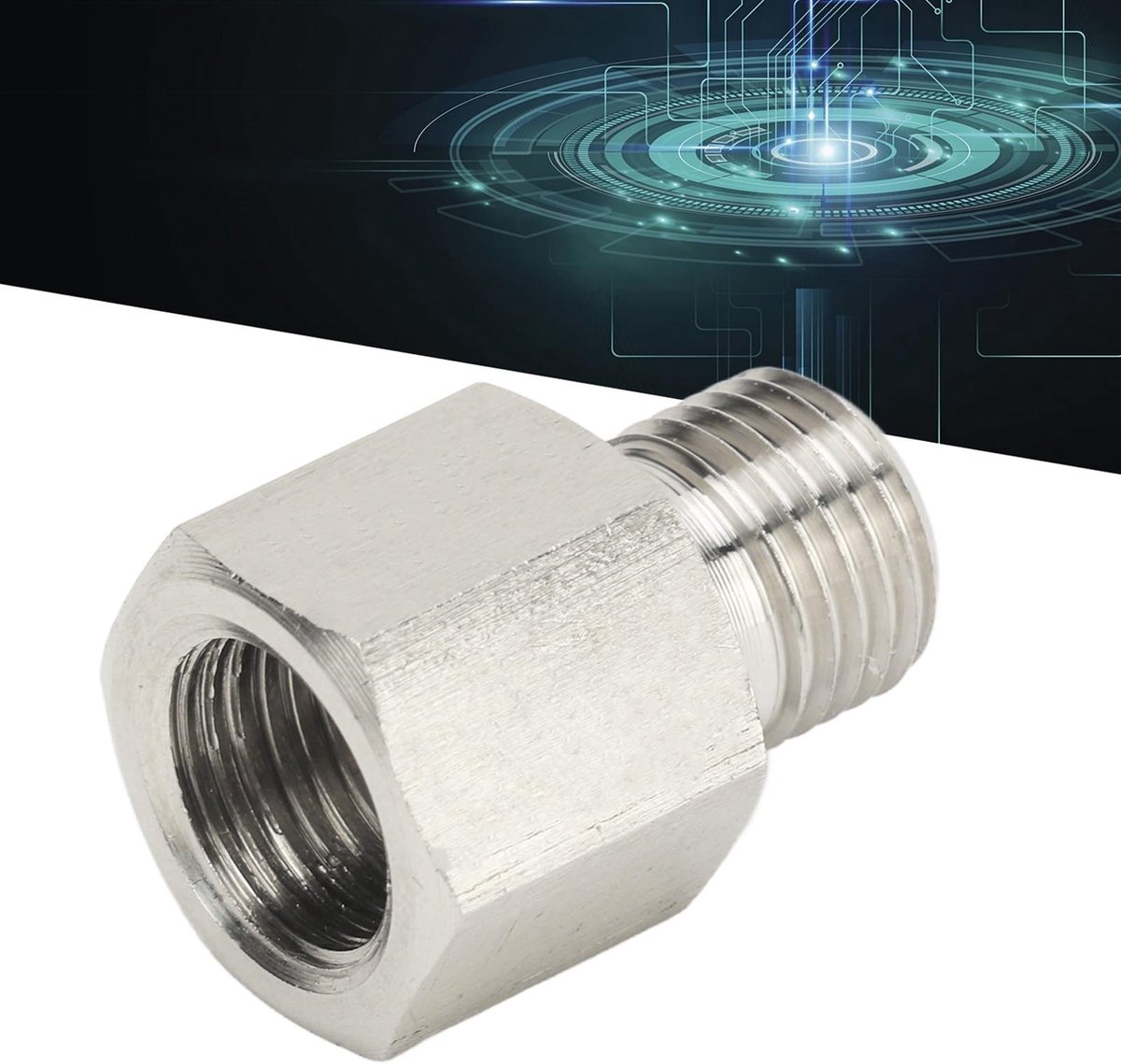 Dailygoods - Drukmeter Adapter - 1/8 Inch naar M10 x 1.0 - Staal - Slangadapter - Voor olie manometer - 1 stuk - Geschikt voor hydraulische toepassingen