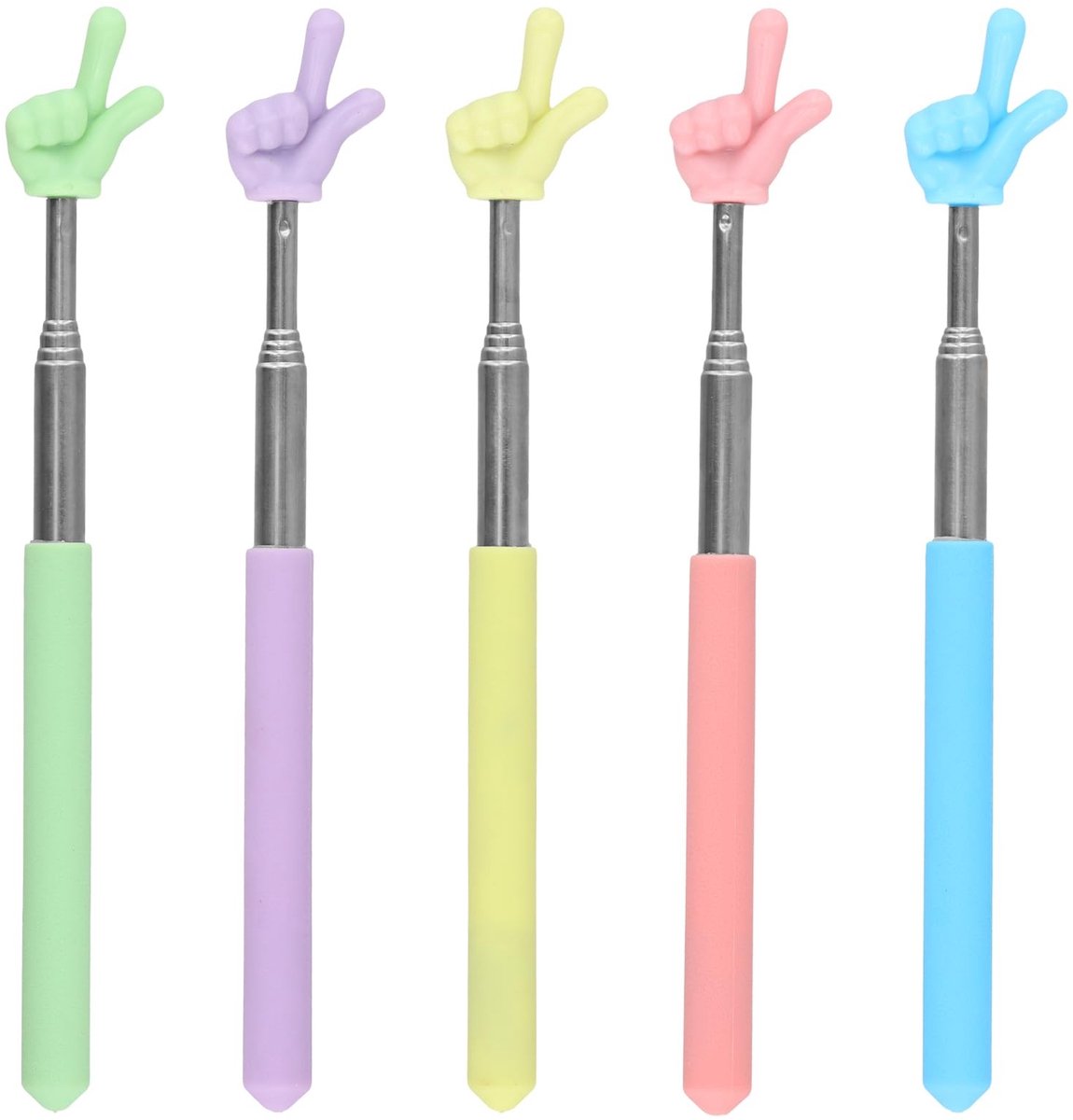 Dailygoods- Aanwijsstok Uitschuifbaar 68 cm - Aanwijsstok Handje - Aanwijspen - Vinger Lezen - Verstelbaar - Schokbestendig - Aanwijsstokje