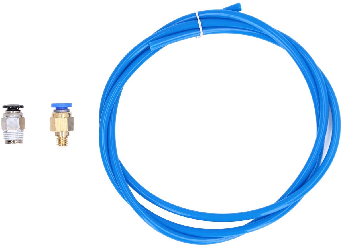 Dailygoods- Pneumatische Fittingenset 5 Stuks - 1 Meter PTFE-buis - 20 Stuks Connectoren - PC4-M10/M6 Fittingen - Geschikt voor 3D-printer - Betrouwbare Kwaliteit