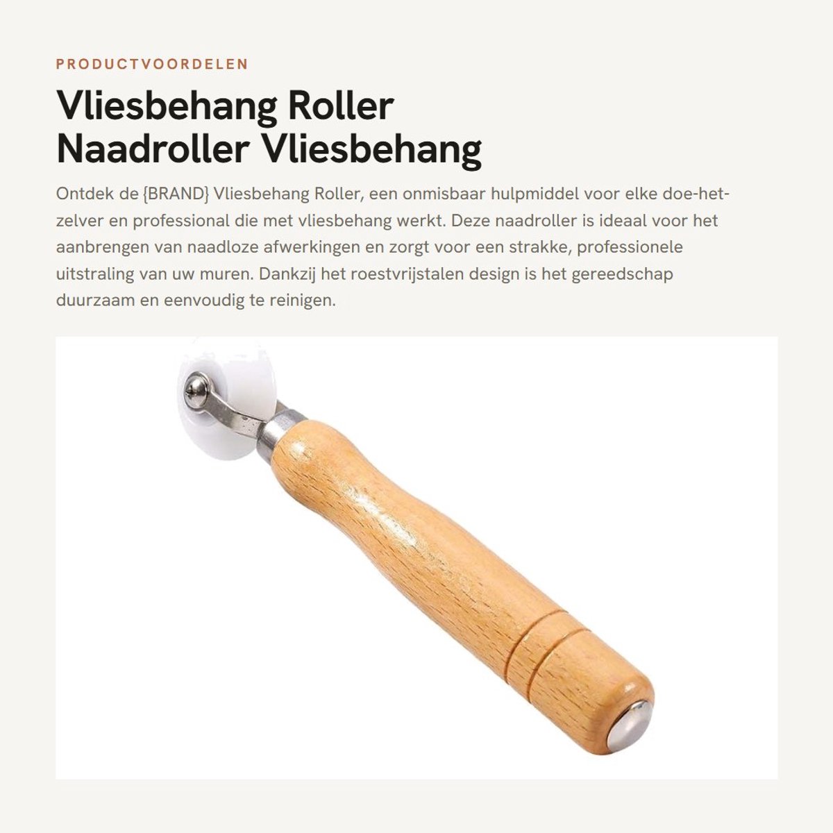 Dailygoods- Vliesbehang Roller - Naadroller - Roestvrij Stalen Rol - Roldruk - Tappezzeria - DIY 40 mm - Behangroller