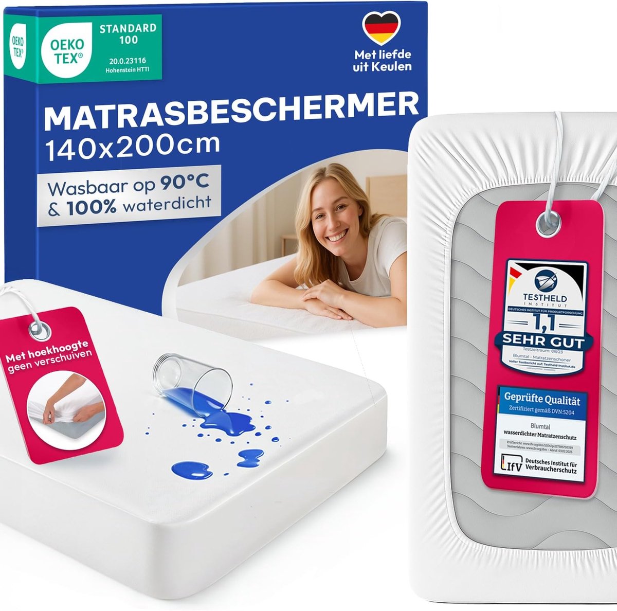 Matrashoes - Beschermhoes - Matras Beschermen - Waterdicht Ademend - 140x200 cm - Wit