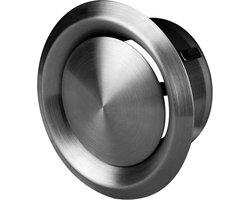 Ventilatie Plaatventiel - Roestvrij Staal - Luchtregeling Optimaliseren - Traploze Instelling - 150 mm Diameter - Zilverkleurig