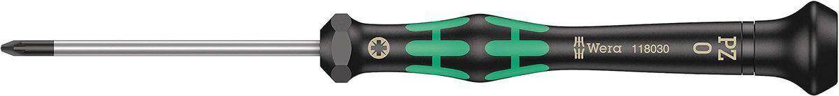Kruiskopschroevendraaier - Precisie schroevendraaier - Elektronica reparatie - Ergonomisch handvat - PZ 0 x 60 mm - Meerkleurig
