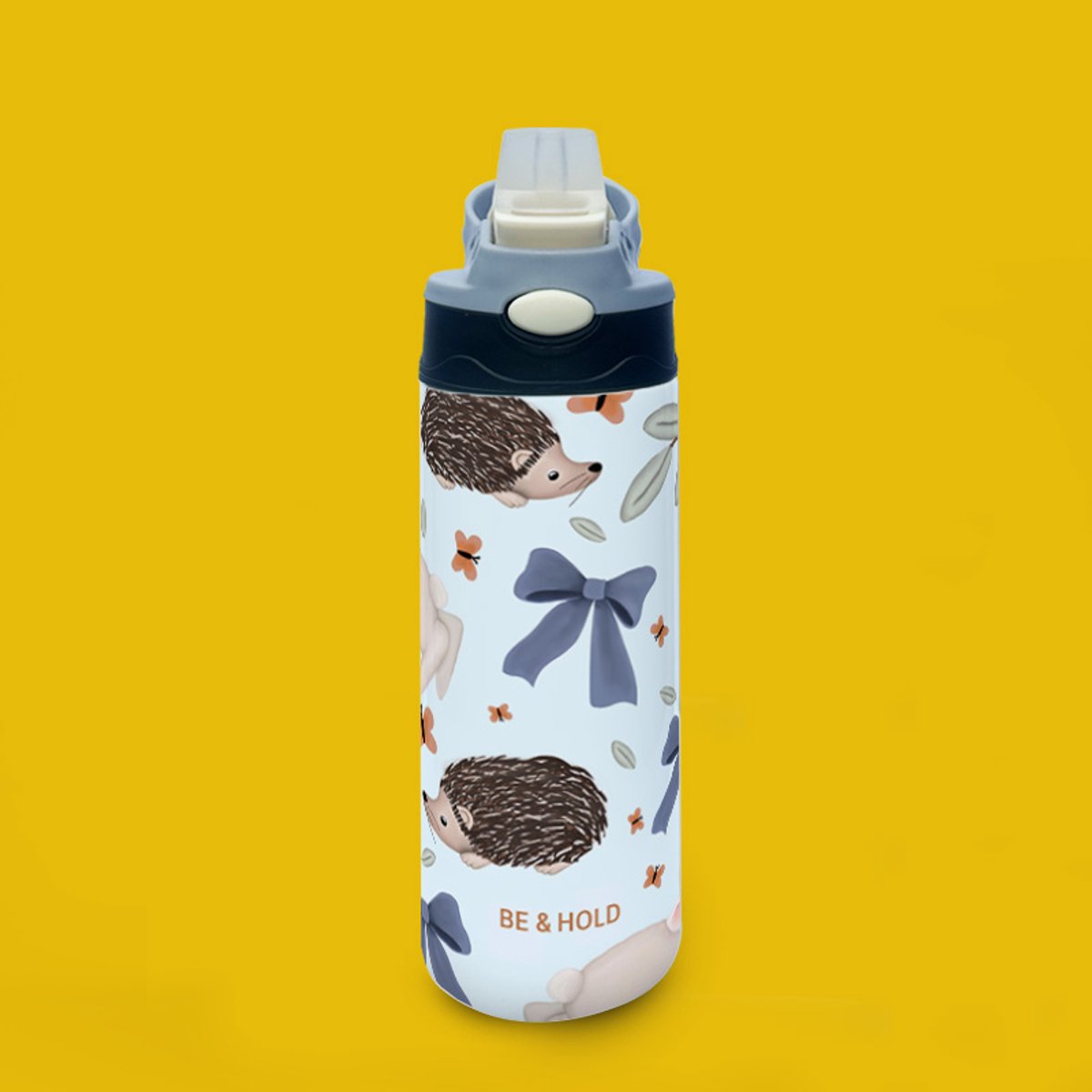 Geïsoleerde thermosfles - kinderfles - bosdieren - 500ml - siliconen drinktuit - warme en koude dranken