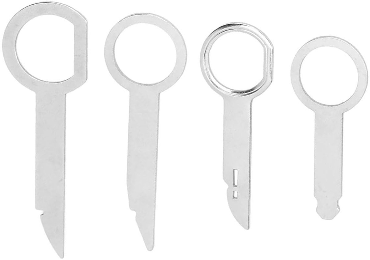 Dailygoods- Demontagezet - 4 Stuks - Roestvrij Staal - Ergonomisch Ontwerp - Geschikt voor de meeste Voertuigen - Duurzaam en Robuust - Radioontgrendelingsgereedschap