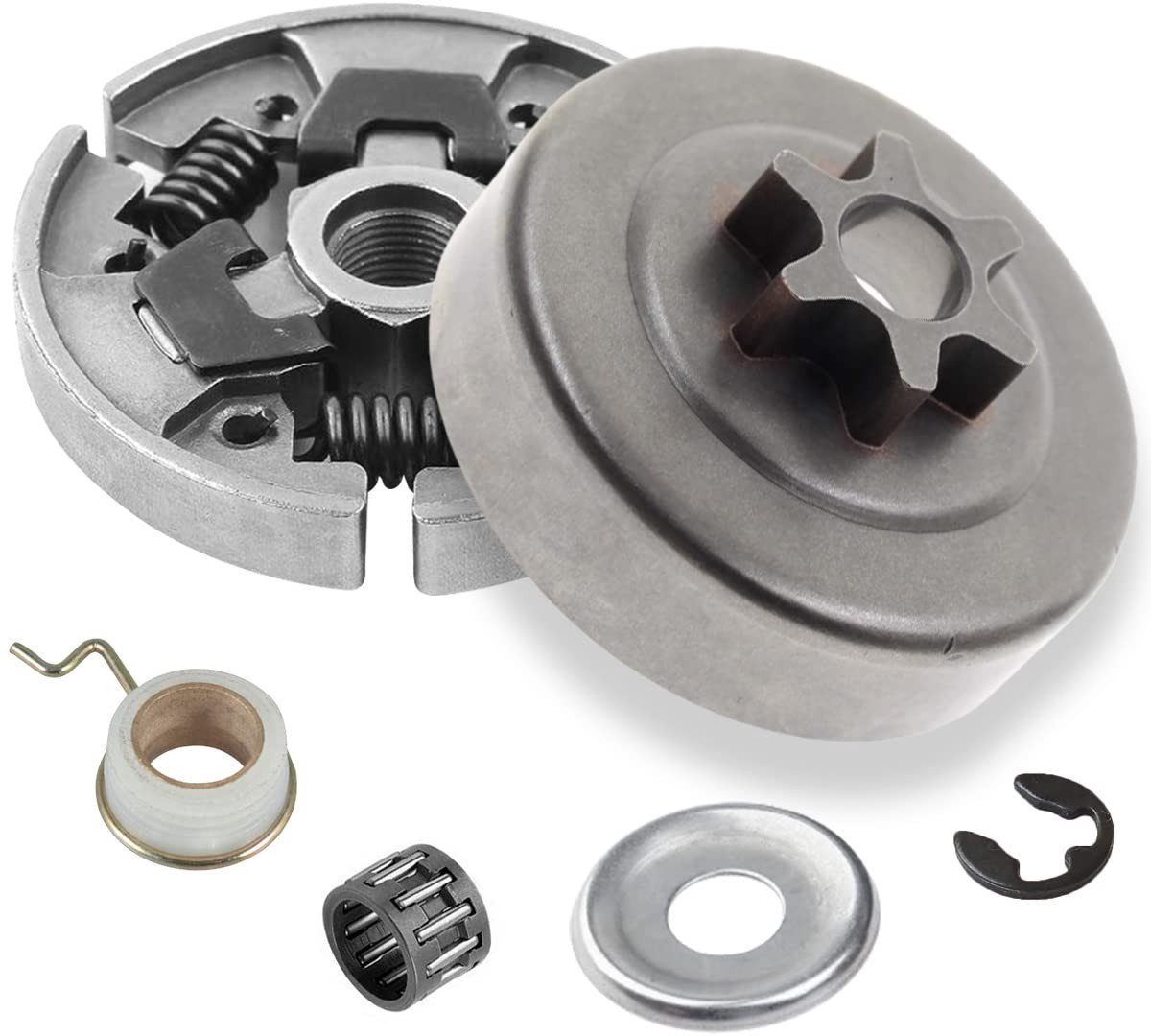 Dailygoods - Tandwiel Koppeling Drum 3/8" - Vervangende Koppeling - Voor Kettingzaag - Hoogwaardige Kwaliteit - Geschikt voor Stihl - Inclusief Lagerring