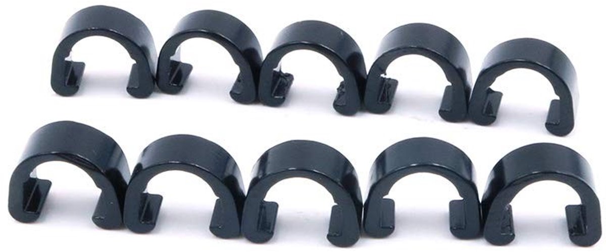 Dailygoods- C-clips 10 Stuks - Zwart Metalen Klemmen - U-clips - Remkabel Behuizing - Derailleur Kabelgeleiders - Hoogwaardige Aluminiumlegering - Fietsklemmen