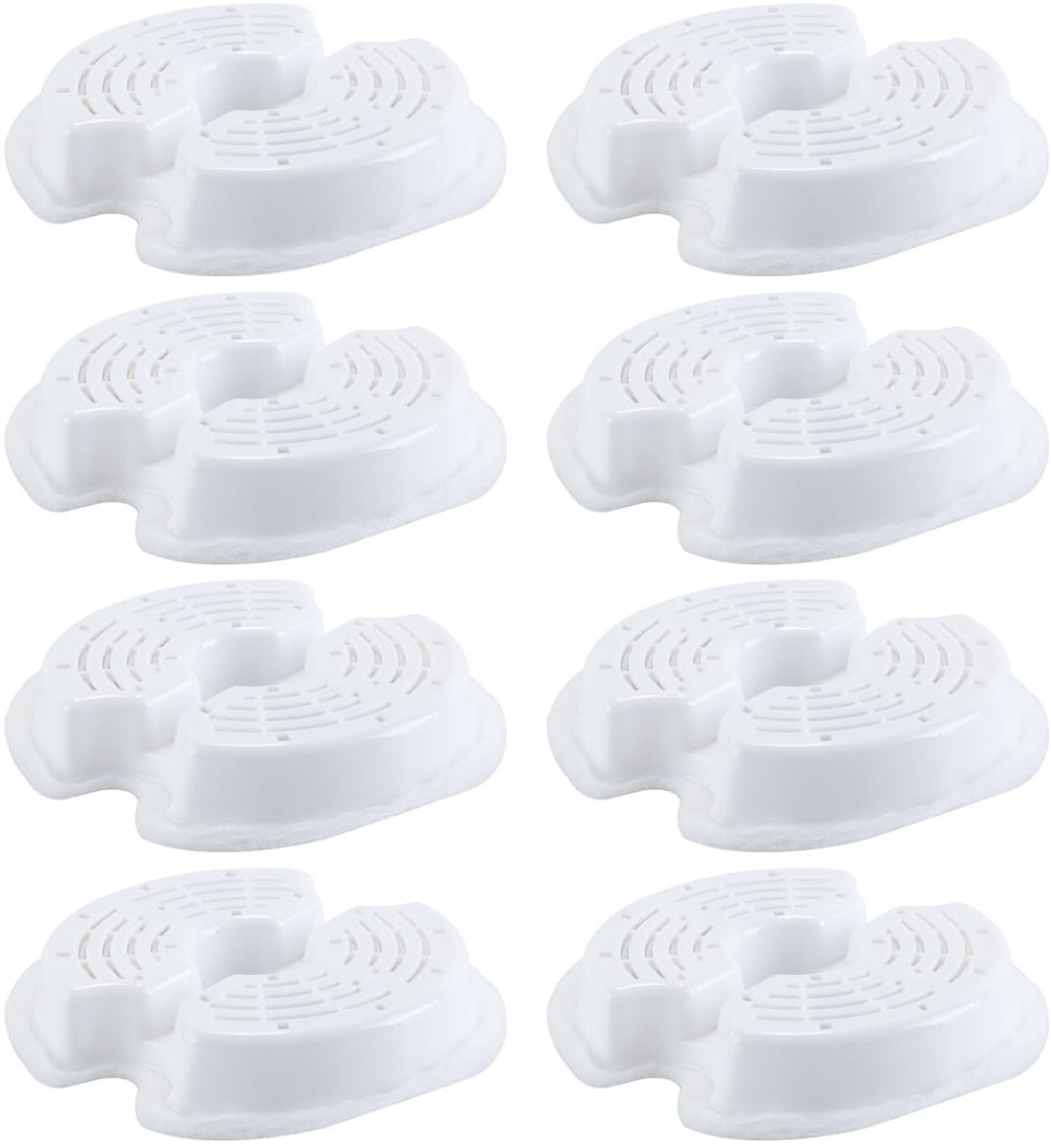 Dailygoods- Filters Vervangend Pakket 8 Stuks - Actieve Koolfilter - Drievoudig Filtratiesysteem - Geschikt voor Kattenfonteinen - Verbeterde Waterkwaliteit - Voorkomt Urinewegaandoeningen - Waterfilter