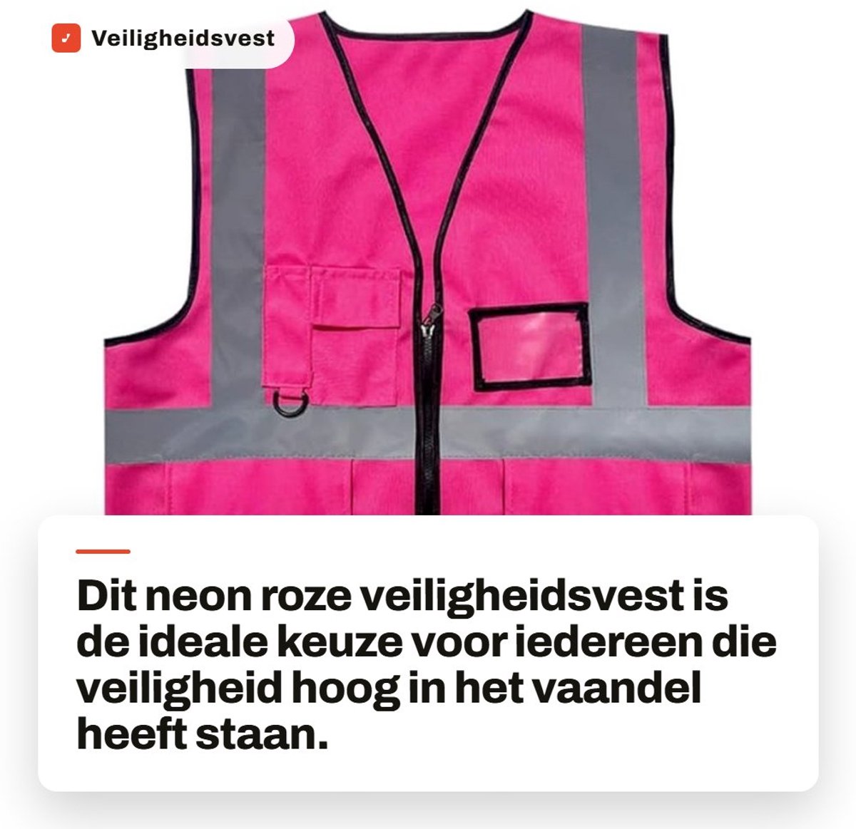 Dailygoods- Veiligheidsvest XL - Neon Roze - Reflecterend - Hoge Zichtbaarheid - Multi Pocket - Ademend - Duurzaam Polyester - Werkvest