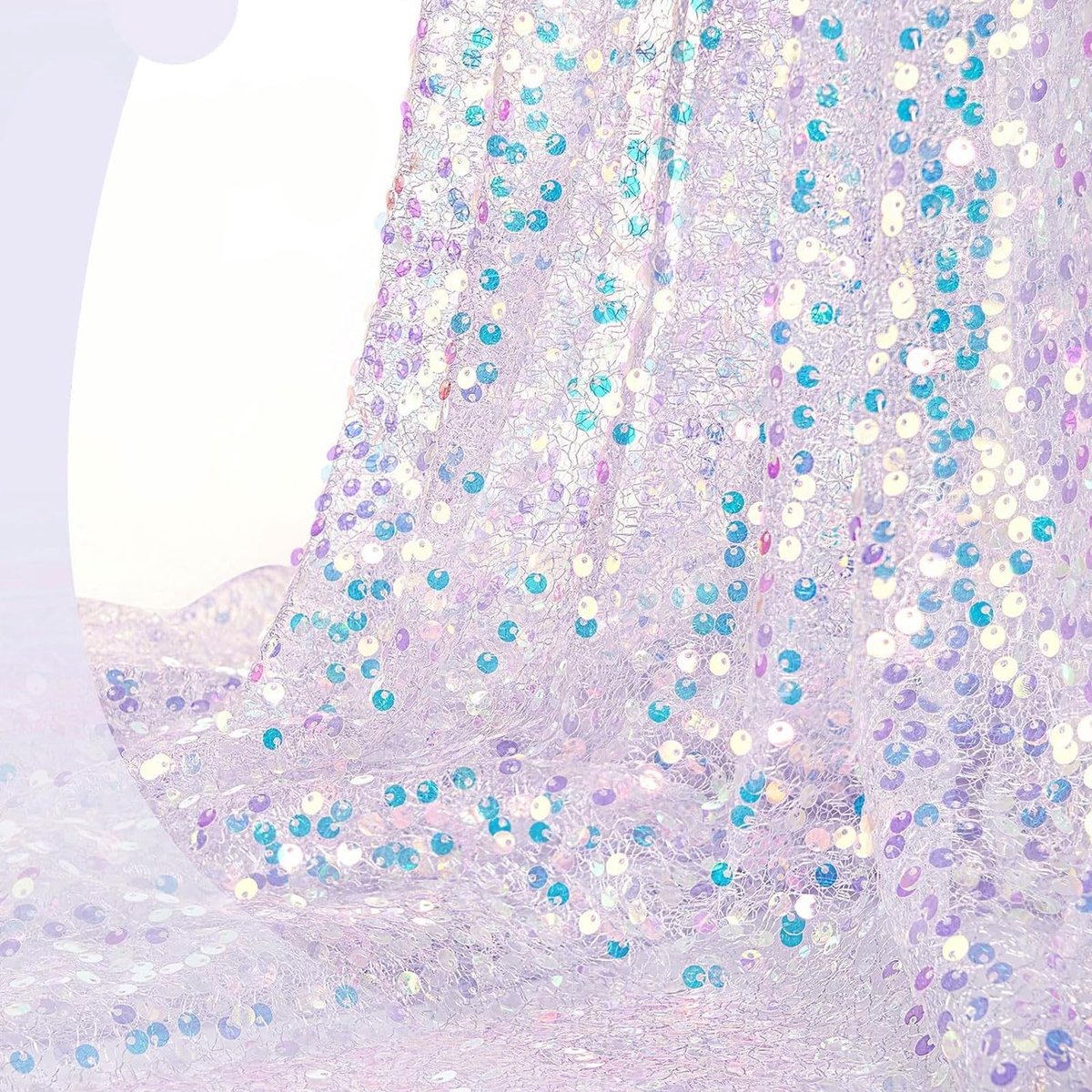 Dailygoods- Tafelloper 63 x 300 cm - Decoratieve Tafeldecoratie - Zeemeermin-Pailletten - Glittereffect - Duurzaam Netstof - Perfect voor Feesten - Tafelkleed