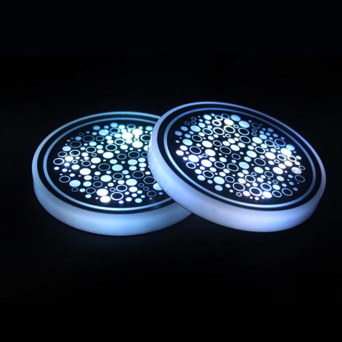 Dailygoods - Set van 2 Lichtgevende Auto Onderzetters met USB Opladen