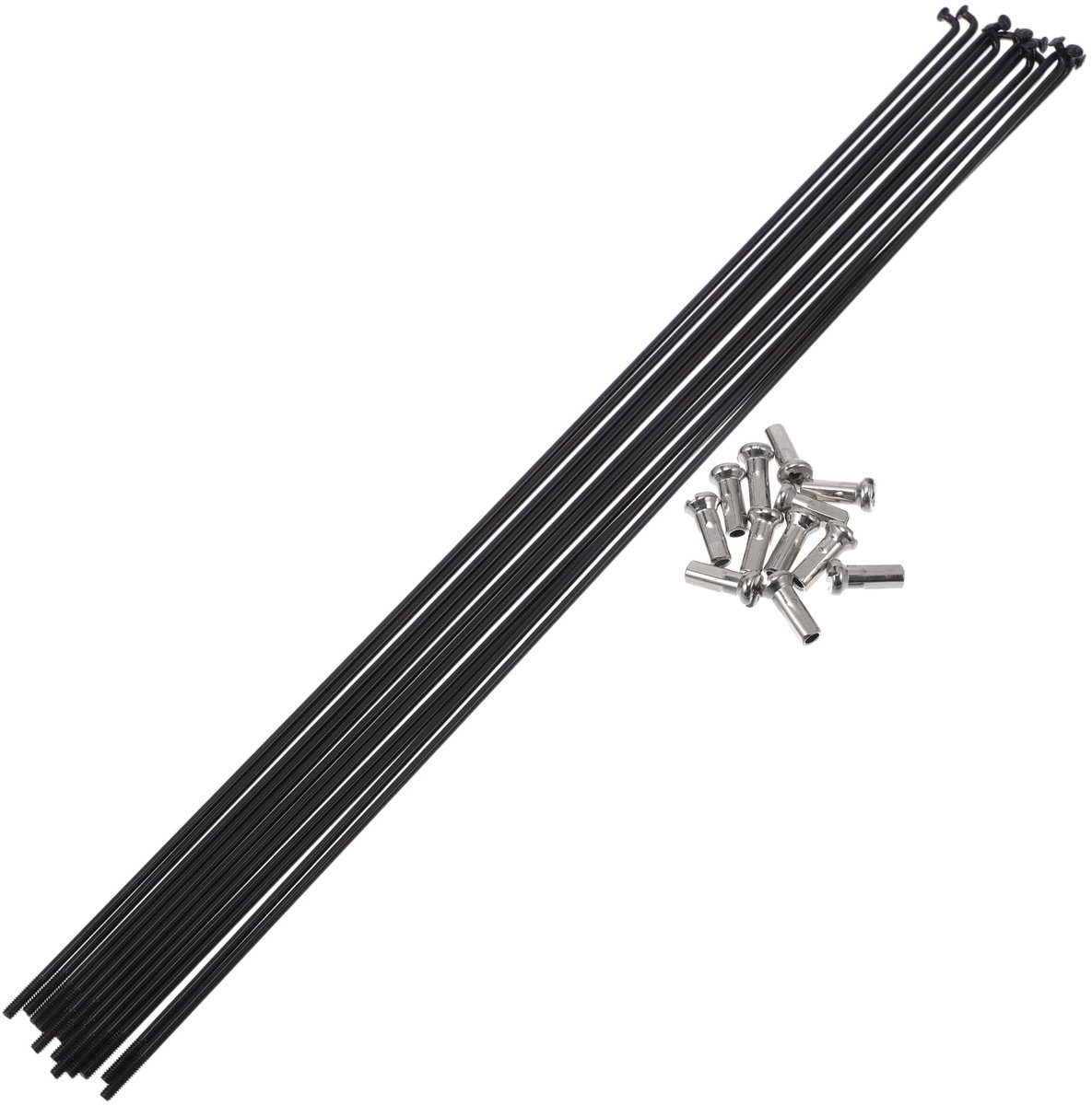 Dailygoods- Fiets Spaken 14G 285mm - 304 Roestvrij Staal - Zwart - Set - Duurzaam - Vervangbare Nippels - Wielspaken