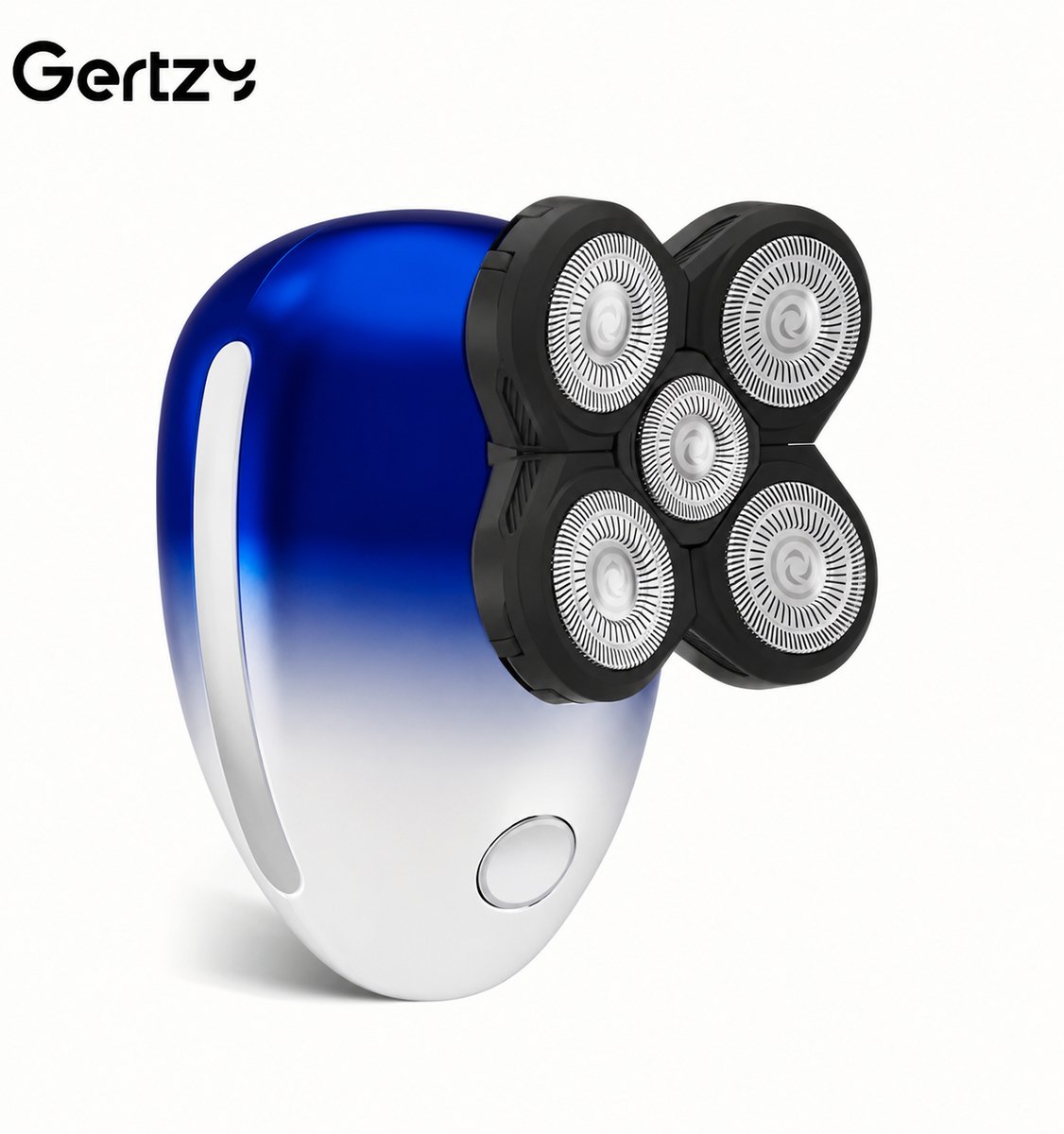 Gertzy Head shaver - Digitale Scheerapparaat voor Kale Hoofd - Usb Oplaadbare Skullshaver - Baardtrimmer + Head Shaver - Digitale Batterij Indicator - Voor de Ultieme Haarverzorging - Kleur: Blauw