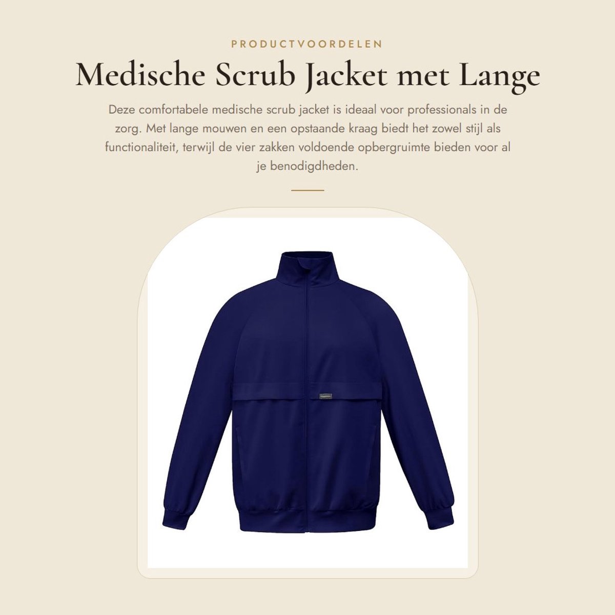 Dailygoods- Scrub Jacket Professionele Warmte - Medische Uniform - Lange Mouwen - Opstaande Kraag - Vier Zakken - Duurzaam Materiaal - Scrubjas