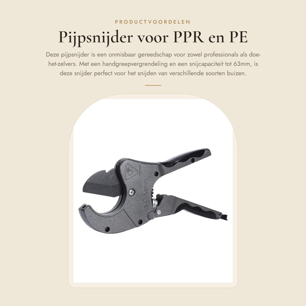 Dailygoods- Pijpsnijder voor zwaar gebruik - Pijpsnijder met handgreepvergrendeling - Snijgereedschap - Geschikt voor 20-63 mm - Aluminiumlegering - Manganenstaal lemmet - Buizensnijder